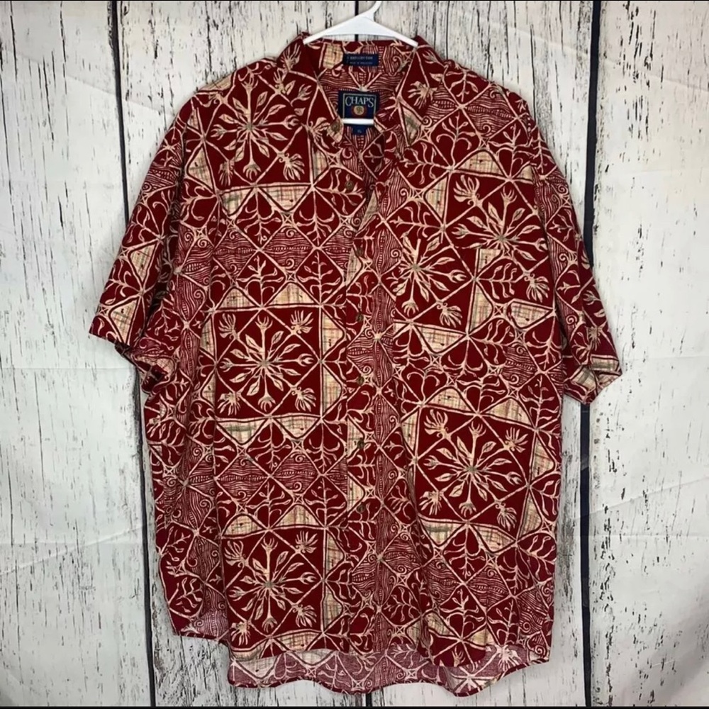 +Chaps Ralph Lauren Burgundy Red  Button Down Shirt  Xl